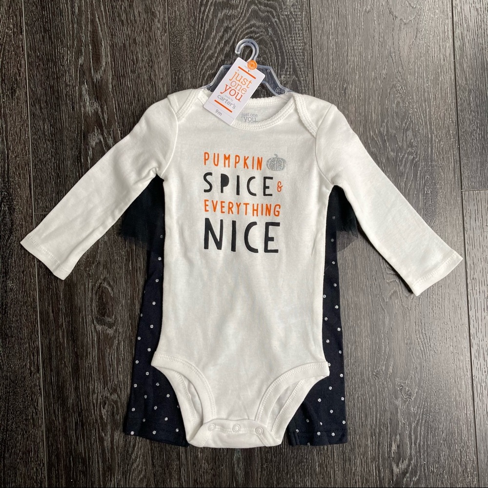 Fall Pumpkin Spice Tutu Sparkle Leggings 9M Baby